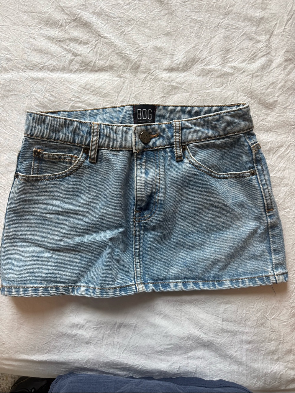 BDG Light Wash Denim Mini Skirt